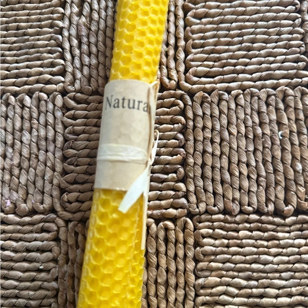 8 Lacaser Candles PURE BEESWAX ( BEES WAX ) 9'' TAPER HANDMADE Natural